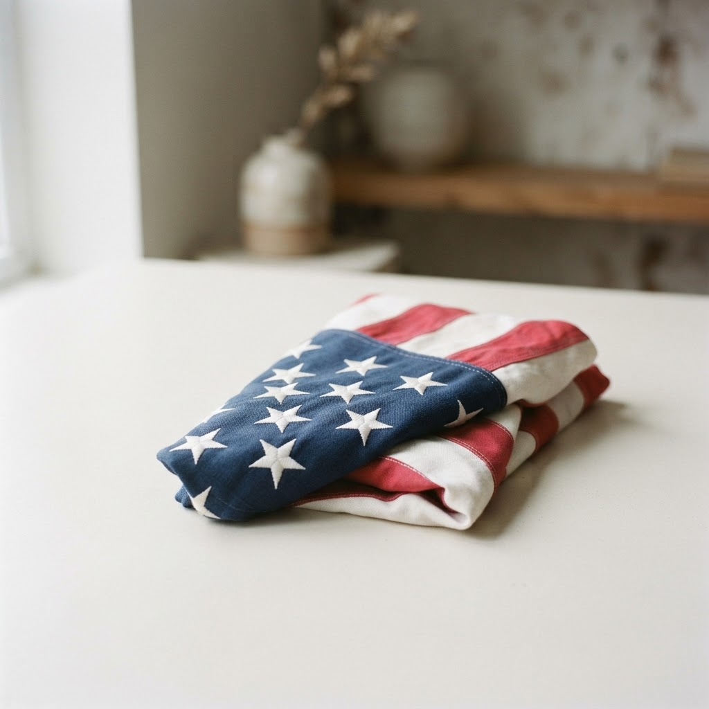 Folded American flag